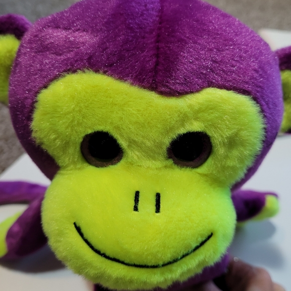 Toy Factory 2015 Floppy Monkey Plush 13" Soft Purple Glitter Eyes Stuffed Animal - Picture 4 of 7